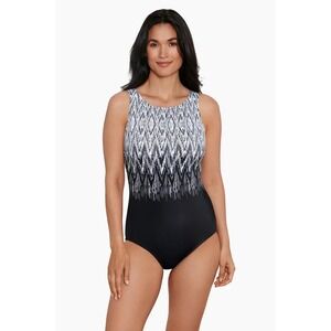 NEW Shape Solver size 16 one piece high neck swimsuit in Sharp‎ Therapy